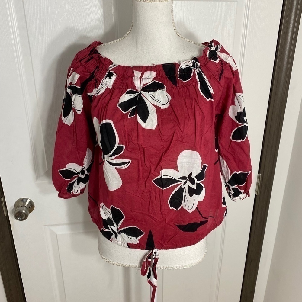 Who What Wear Floral Off Shoulder Top Medium